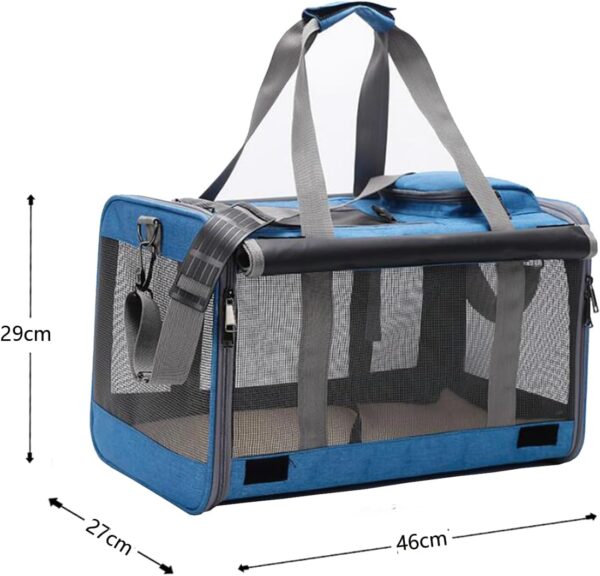 Pet Carrier, Soft Sided Pet Travel Carrier,Small and Miniature Dogs, with Removable Mat, Cat Carrier Dog Carrier,46 x 27 x 29cm,Grey - Image 3