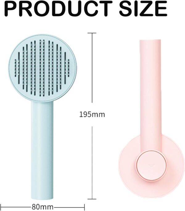 2 Pcs Pet Hair Cleaner Brush,Cat Hair Brush,Pet Grooming Brush,Used for Pet Massage and Removal of Loose Hair,Great for Long and Short Haired Cats(Blue and Pink) - Image 2