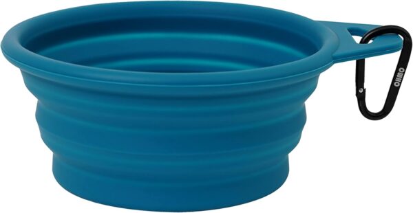 OHMO Collapsible Dog Bowl, Large 800ml, Portable Water Bowl with Carabiner for Medium to Large Pets, Sturdy Foldable Food Bowl Great for Indoor Outdoor Water Dog Travel (Peacock Blue) - Image 8