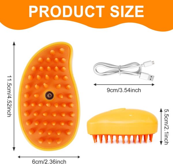 OIFIKAA for Cat Steam Brush, 3 In1 Cat Grooming Brush & Massage Brush for Shower Scrubbing & Soothing Massage, Shampoo Brush for Pets Dogs and Cats, Electric Pet Brush, Pet Hair Removal Comb - Image 5