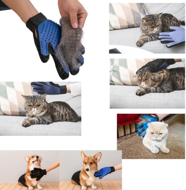 AARNA LIFE STYLE Pet Grooming Glove, Pets Brush De-Shedding Fur Removal, Gentle Massage Hand Gloves, Grooming Mitt for Dogs, Cats, Rabbits & Horses (2 PIS) - Image 5