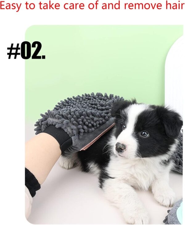 JSGHGDF Dog Hair Removal Glove Dog Massage Glove Dog Grooming Brush SheddingComb Pet Bath Glove Dog Hair Removal - Image 4