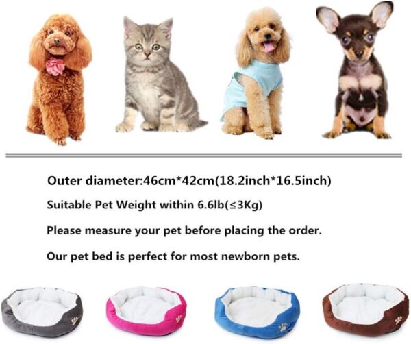 EUGU Thickened PP Cotton Kitten Bed,Dog Cave Bed and Sofa,Cat Bed,Suitable for Pets Weighing Within 3 Kg,Gray - Image 3