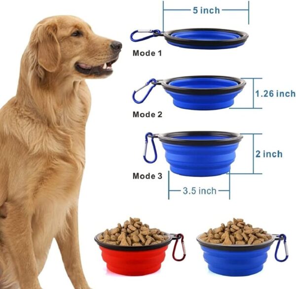 Pack of 2 Collapsible Compact Dog Bowls 650ml each - Portable Travel Food Bowls for Pets Dogs and Cats - Silicone Foldable Space Saving Feeding Bowls - Image 7