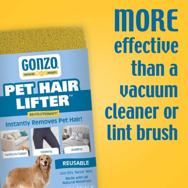 Gonzo Pet Hair Lifter – Remove Dog, Cat Hair from Furniture, Carpets, Bedding, Clothing – 1 Sponge - Image 3