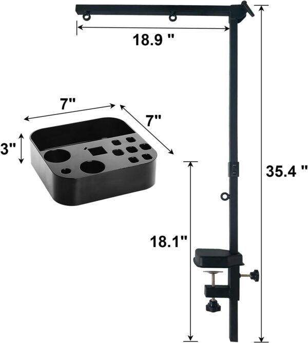 SHELANDY Foldable Pet Grooming arm with clamp for Large and Small Dogs - 35 inch Height Adjustable and Free Two No Sit Haunch Holder by Gravitis Pet Supplies (Black) - Image 3