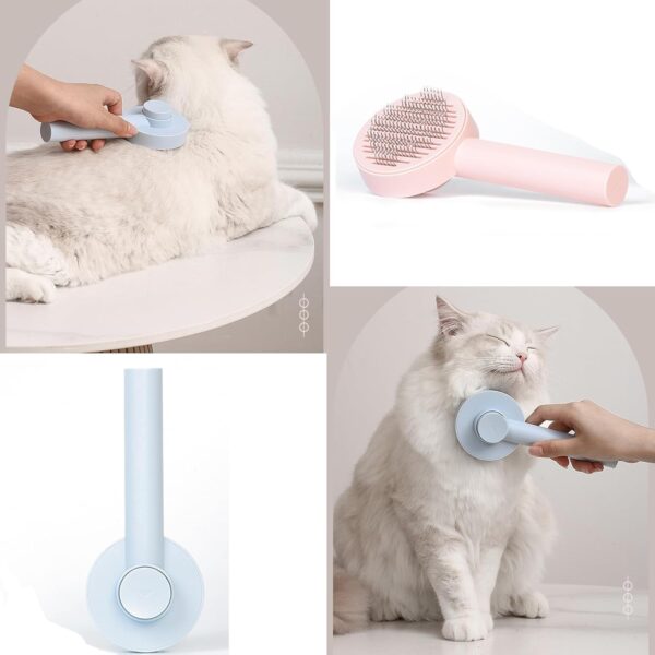 2 Pcs Pet Hair Cleaner Brush,Cat Hair Brush,Pet Grooming Brush,Used for Pet Massage and Removal of Loose Hair,Great for Long and Short Haired Cats(Blue and Pink) - Image 5