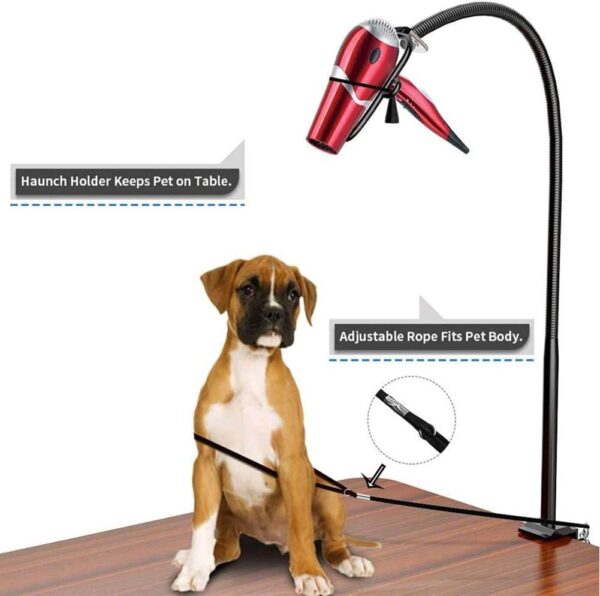 Pet Hair Dryer Stand 360 Degrees Rotatable Hands-free Hair Dryer Holder Dog Cat Grooming Table Gooseneck Styling Hair Blower Holder with Clamp Mount - Image 2