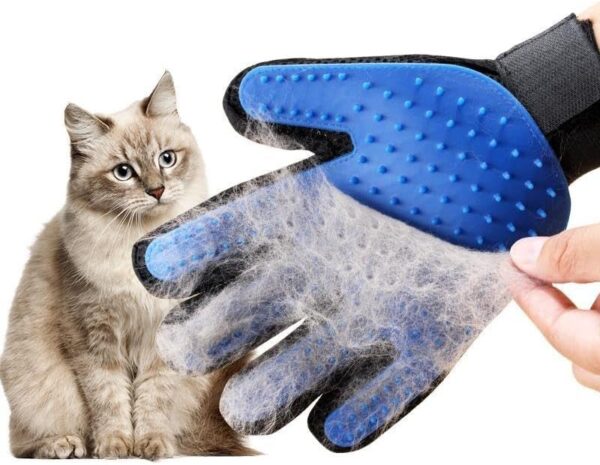 Pet Grooming Glove for Cat Dog, Gentle Deshedding Right Hand Brush Glove with Self Cleaning Slicker Brush, Pet Hair Remover Massage Mitt with Five Finger Design Shedding Grooming Tool (Pink(2pc) Set) - Image 3