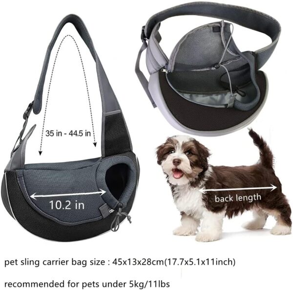 Pet Sling Carrier Bag Dog Cat Hand-Free Sling Carrier Shoulder Bag Breathable Mesh Pet Puppy Travel Bag Handbag Adjustable Shoulder Strap Pet Tote Bag For Small Dog Cat Puppy Outdoor Walking Travel - Image 6