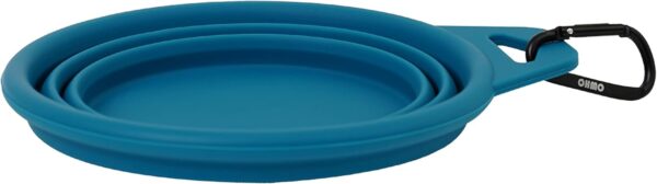 OHMO Collapsible Dog Bowl, Large 800ml, Portable Water Bowl with Carabiner for Medium to Large Pets, Sturdy Foldable Food Bowl Great for Indoor Outdoor Water Dog Travel (Peacock Blue) - Image 9