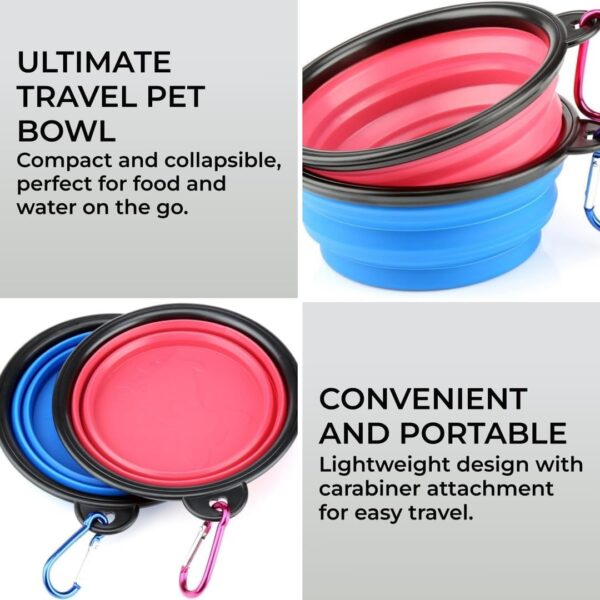 H&S 2 Dog Bowl Collapsible Travel Dog Water Bowl - Portable Cat Pet Silicone Food Bowl Small - Collapsible Dog Bowl - Dog Travel Bowl - Dog Travel Water Bowl - Foldable Dog Bowl - Portable Dog Bowls - Image 2