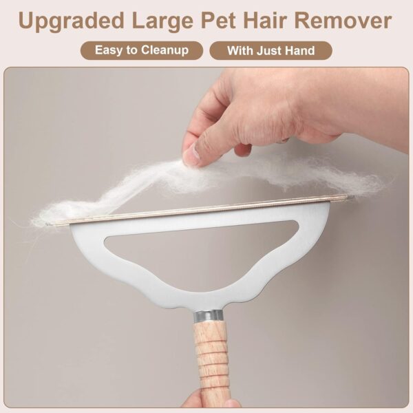 V2.0 Large Carpet Rake Pet Hair Remover, Reusable Long Handle Low Pile Carpet Scraper Lint Remover for Cat Hair Removal, Metal Dog Hair Remover Lint Brush, Rugs Couch Furniture Stairs Fabric Shaver - Image 4