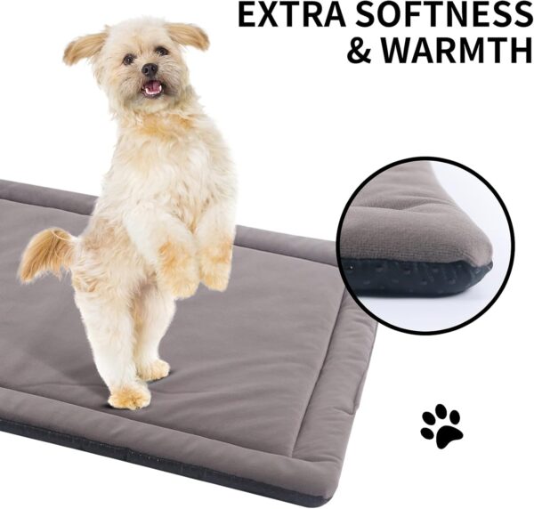 IEUUMLER Dog Crate Bed Mat, Pet Pad Washable Cushion for Small Medium Large Cats Puppy Dogs Super Soft Cozy Non-Slip Bottom for Carrier FC004 (89 * 58cm, Light Brown) - Image 5