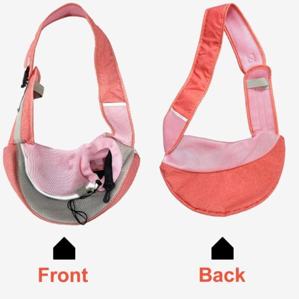 FEimaX Pet Dog Sling Carrier Puppy Pet Slings Bag Small Dogs Cats Satchel Carriers Breathable Mesh Hand Free With Adjustable Strap Doggie Crossbody for Outdoor Travel (S, Pink) - Image 4