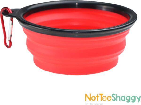 Not Too Shaggy Collapsible Dog Slow Feeder Bowl, Travel Friendly, Convenient, Anti Gulp Dog Bowl, Promotes Healthy eating habits, easy to carry and clean, non-slip base and BPA free Red, 350ml - Image 2