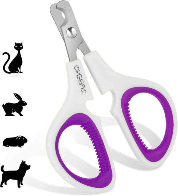 OneCut Pet Nail Clippers, Update Version Cat & Kitten Claw Nail Clippers for Trimming, Professional Pet Nail Clippers Best for a Cat, Puppy, Kitten & Small Dog (Purple) - Image 2