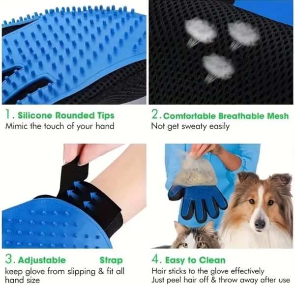 Cat Dog Grooming Glove/Pet Hair Remover Mitt/Massage Deshedding Glove Brush/Dogs Cats Rabbits Horses - Image 6