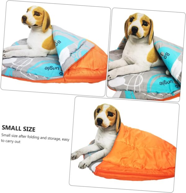 BELLIFFY Warm Pad for Hiking Outdoor Waterproof Dog Bed Sleep Sack Camping Sleeping Bags Portable Dog Bed Small Dog Bed Dog Camping Bed Outdoor Dog Cot Orange Polyester - Image 9