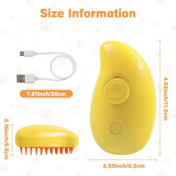 Steam Cat Brush, 3 in 1 Cat Steam Brush, Self Cleaning Steam Brush for Cats & Dogs, Pet Spray Massage Comb Grooming Brush for Removing Tangled and Loose Hair - Image 2