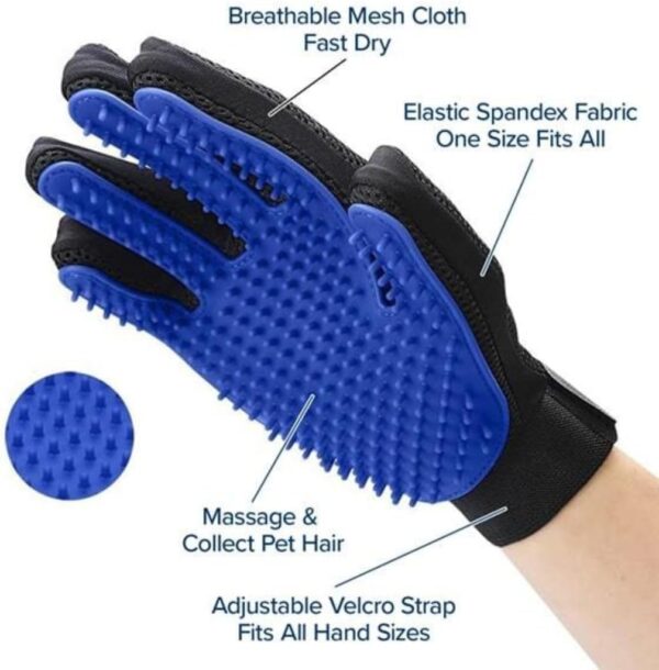 AARNA LIFE STYLE Pet Grooming Glove, Pets Brush De-Shedding Fur Removal, Gentle Massage Hand Gloves, Grooming Mitt for Dogs, Cats, Rabbits & Horses (2 PIS) - Image 2