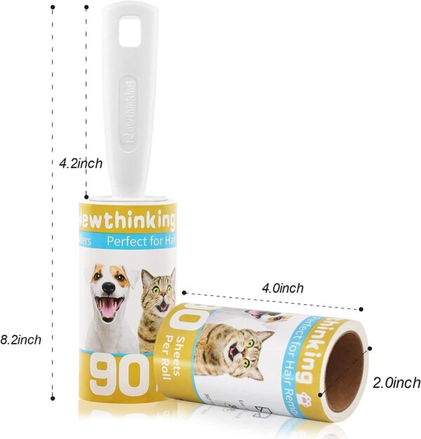 Newthinking Lint Roller for Clothes, 6 Pack Lint Roller for Pet Hair Remover, Extra Sticky Lint Roller with 540 Sheets for Clothes Pet Hair and Furniture - Image 2