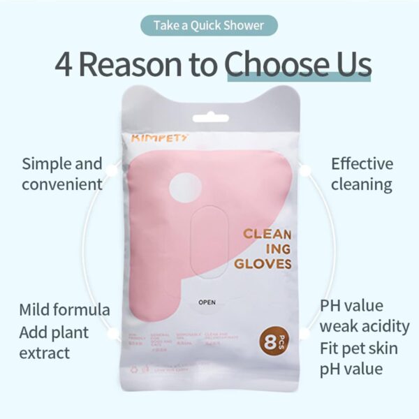 16pcs Pet No Rinse Cleaning Glove For Cats And Dogs Bathing Grooming Easy To Use Just Lather-Wipe Dry For Ideal Pets Wip No Rinse Pet - Image 6