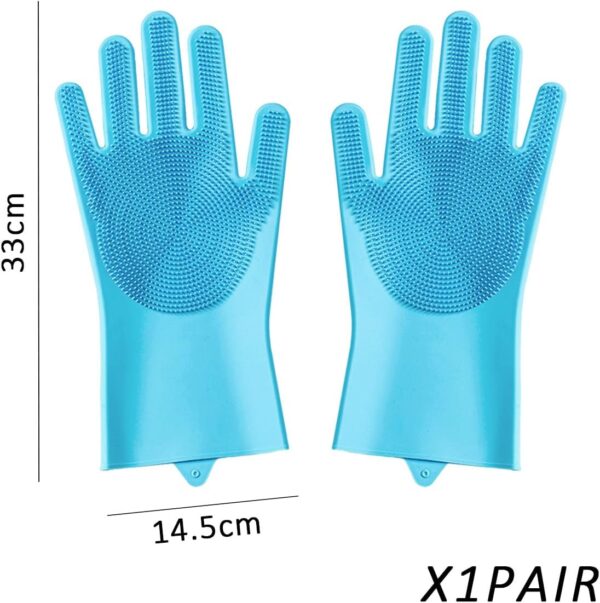 TYGFRT 1 Pair of Dog Bath Gloves, Dog Cleaning Equipment, Grooming Gloves, Portable Dog Washer, Dog Paw Cleaner, Pet Bath, Pet Gripper Gloves (Blue) - Image 2