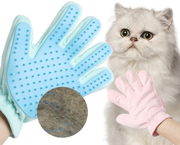 MYYINGELE Dog Pet Grooming Gloves, Gentle Pet Hair Remover Glove Brush Rubber Tips for Massage Efficient Deshedding Glove For Long and Short Hair of Dogs, Ideal for a Cat or a Dog for Cat Dog - Image 6