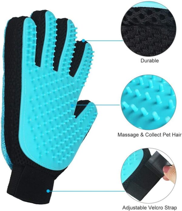 MYYINGELE Dog Pet Grooming Glove, Pet Deshedding Tool Brush Glove, Pet grooming glove for Dogs, Cats, Horse, Pet Hair Remover Brush for Cat Dog - Image 3