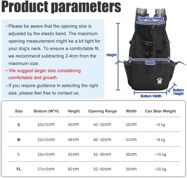 Woolala Light Weight Pet Carrier Backpack for Small and Medium Dogs, Veterinarian Approved Safe Bag for Travel - Easy Take Space Saving (L, Upgraded- Black) - Image 6