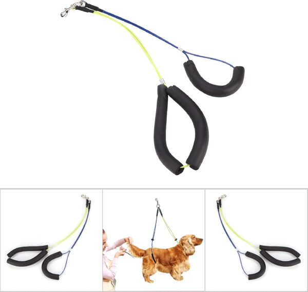 Oumefar Adjustable Pet Grooming Leash No-Sit Haunch Holder Restraint Wash Choker Dogs Cats Grooming Table Arm(Yellow+Blue) - Image 5