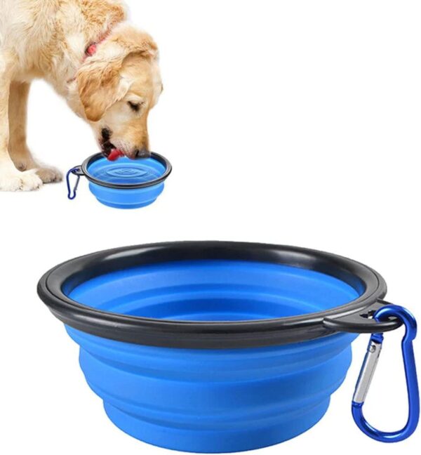 Collapsible Travel Pet Bowl with Soft Rimmed Edge, Portable, Lightweight, Travel Dish for Dogs, Cats and Other Medium to Small Animals. BPA Free, Eco Friendly and Features a Caribiner Clip - Image 4