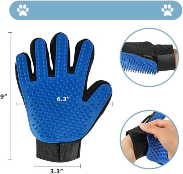 1 Pair of Pet Grooming Gloves. Hair Remover mitt Brush for Dogs and Cats - Massages and stimulates Circulation - Easy to use and Clean. - Image 2