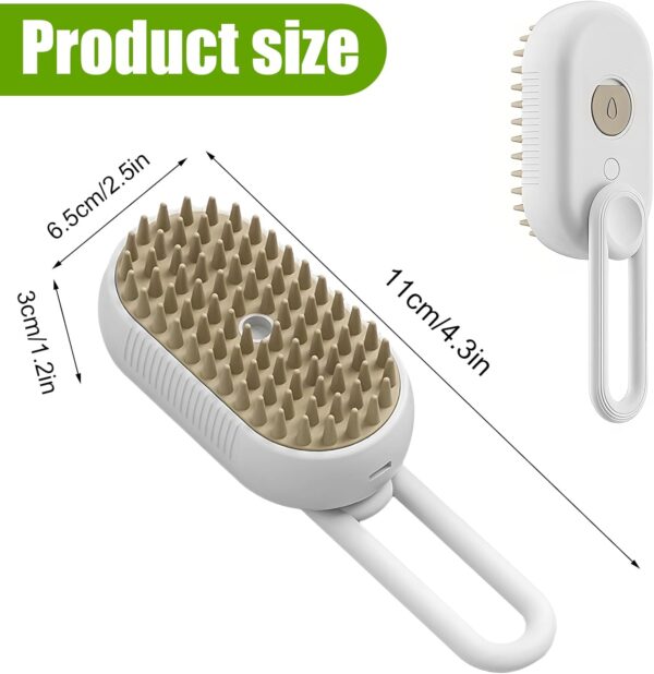 3 in1 Cat Dog Steamy Brush Steam Pet Hair Brush with Release Button Self Cleaning Steam Dog Brush for Massage Cat Grooming Brush for Cats Dogs Pets Hair Removal - Image 6