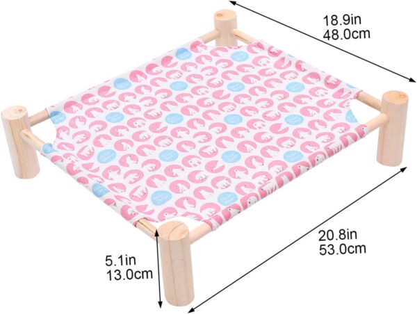 BELLIFFY 1pc Pet Camp Bed Puppy Hammock Cat Beds Hammock Indoor Outside Furniture Portable Crib Large Pet Bed Cat Bed Outdoor Elevated Dog Cot Cats Bed Wood Cat House Cotton Linen - Image 5