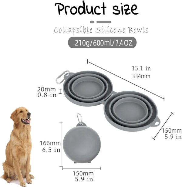 Dog Bowls Portable Collapsible Collapse Silicone Cat Pet Water Food Bowl Dish Dishes for Small Puppy Medium Dogs - Image 4