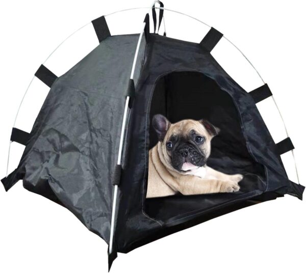 N/A/A Pet Teepee Tent Outdoor,Portable Folding Dog Pet House Bed | Pet Teepee, Waterproof Cat Indoor Outdoor Teepee, Cat Bed for Mini Bed, Black - Image 5