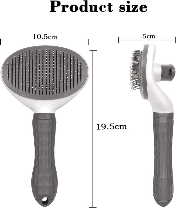 Yunshengmy Dog Brush Cat Brush Grooming Comb - Self-Cleaning Slicker Brush with Smooth Handle for Pet Grooming, Shedding Tools, and Massage(grey) - Image 2