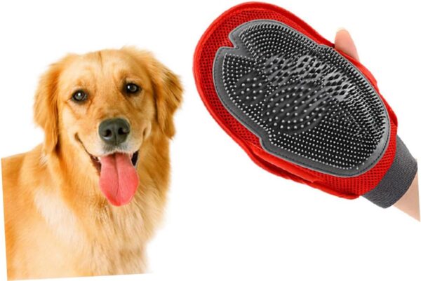 Yardwe 2pcs Pet Shower Pet Hair Removal Brush Pet Grooming Tools Earth Color Gloves Pearlescent Glooming for Dogs Pet Glooming Gloves Hand Muffs Lip Gloss Makeup - Image 3