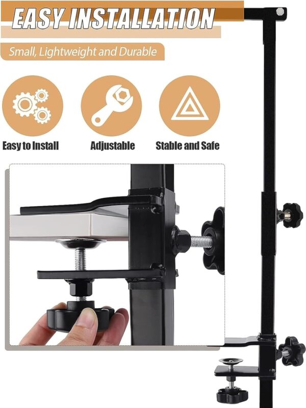 Kalolary Grooming Table Arm Clamps,Grooming Table Arm Clamps, Adjustable Replacement Aid Clamps to Attach Grooming Arms to Tables Accessories - Image 5