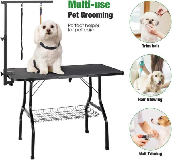 Urban Deco Dog Grooming Arm with Clamp Innovative Portable Two Grooming Arms - 33.5 inch Height Adjustable and Free Two No Sit Haunch Holder for Large and Small Dogs,Cats Grey - Image 2