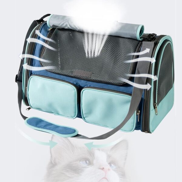 Large Pet Carrier for Dogs Cats up to 10kg - Carrier Bag Top Opening Breathable Portable Foldable Airline Approved Travel Friendly, Transport Handbag with Shoulder Strap Soft Fleece Bed - Image 3