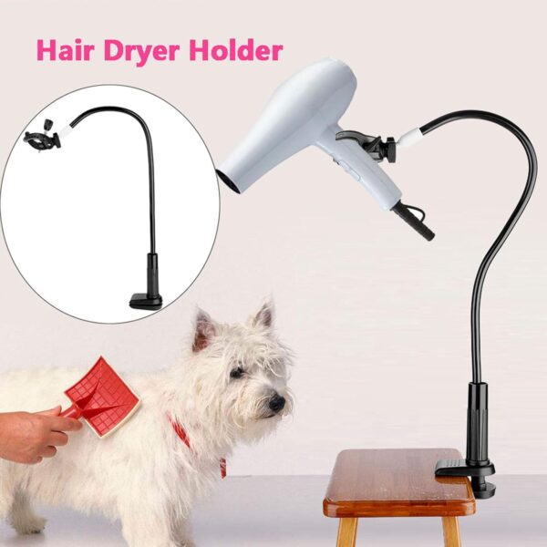 ZLXHDL Dog Hair Dryer Stand,Hair Dryer Stand Holder 360 Degree Rotating Blow Dryer Stand Adjustable Pet Grooming Table for Dog Cat Grooming. - Image 4