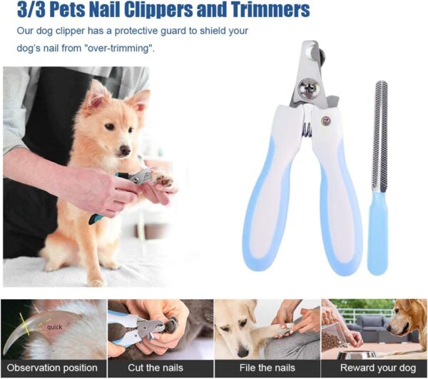 Begator Pet Washing Bathing Grooming Gloves Dog Cat Hair Remover Brush Hair Removal Gloves Pet Nail Nail Clippers - 3 in 1 Pet Washing Bathing Grooming Kit - Image 6