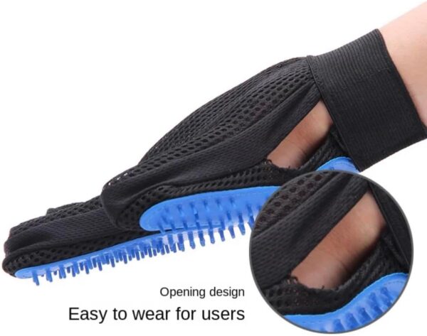 Cat Dog Grooming Glove, for Dog, Cat, Horse, Pet Brush Glove, Massage Tool with Enhanced Five Finger Design,for Dog,Cat,Rabbit,Horse with Long/Short Fur, (1 Pair) (Blue) - Image 3