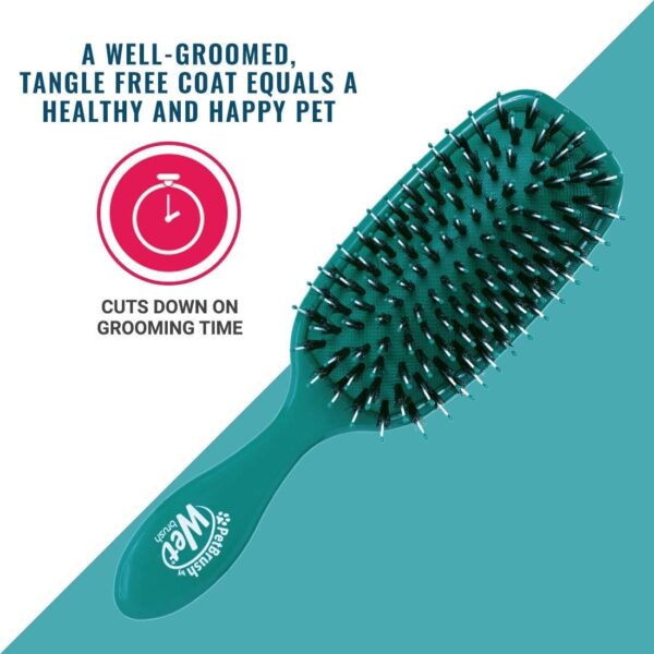 Wet Brush Pet Hair Brush, Smooth & Shine Dog and Cat Brush - De-Shedding Comb & Dematting Tool for Grooming Long or Short-Haired Dogs - Tangle-Free for Less Pulling & Tugging - Teal - Image 4