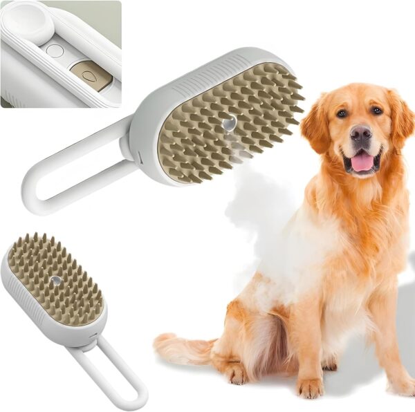 3 in1 Cat Dog Steamy Brush Steam Pet Hair Brush with Release Button Self Cleaning Steam Dog Brush for Massage Cat Grooming Brush for Cats Dogs Pets Hair Removal - Image 3