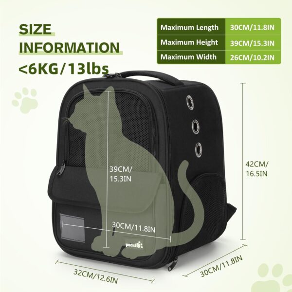 pecute Cat Carrier Backpack, Breathable Pet Carrier With Multi-entrance, Front Pack for Kitten, Puppy, Small Dogs, Pet Carrier bag for Travel, Hiking - Image 2