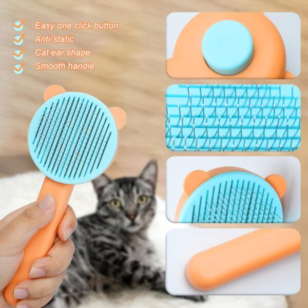 BEE&FLOWER Dog Brush Cat Brush for Long & Short Haired Dogs Cats, Dog Grooming Brush for Shedding, Cat Grooming Brush Remove Loose Hair and Massage, Grooming Comb for Dogs Cats Rabbits Cavies Green - Image 6